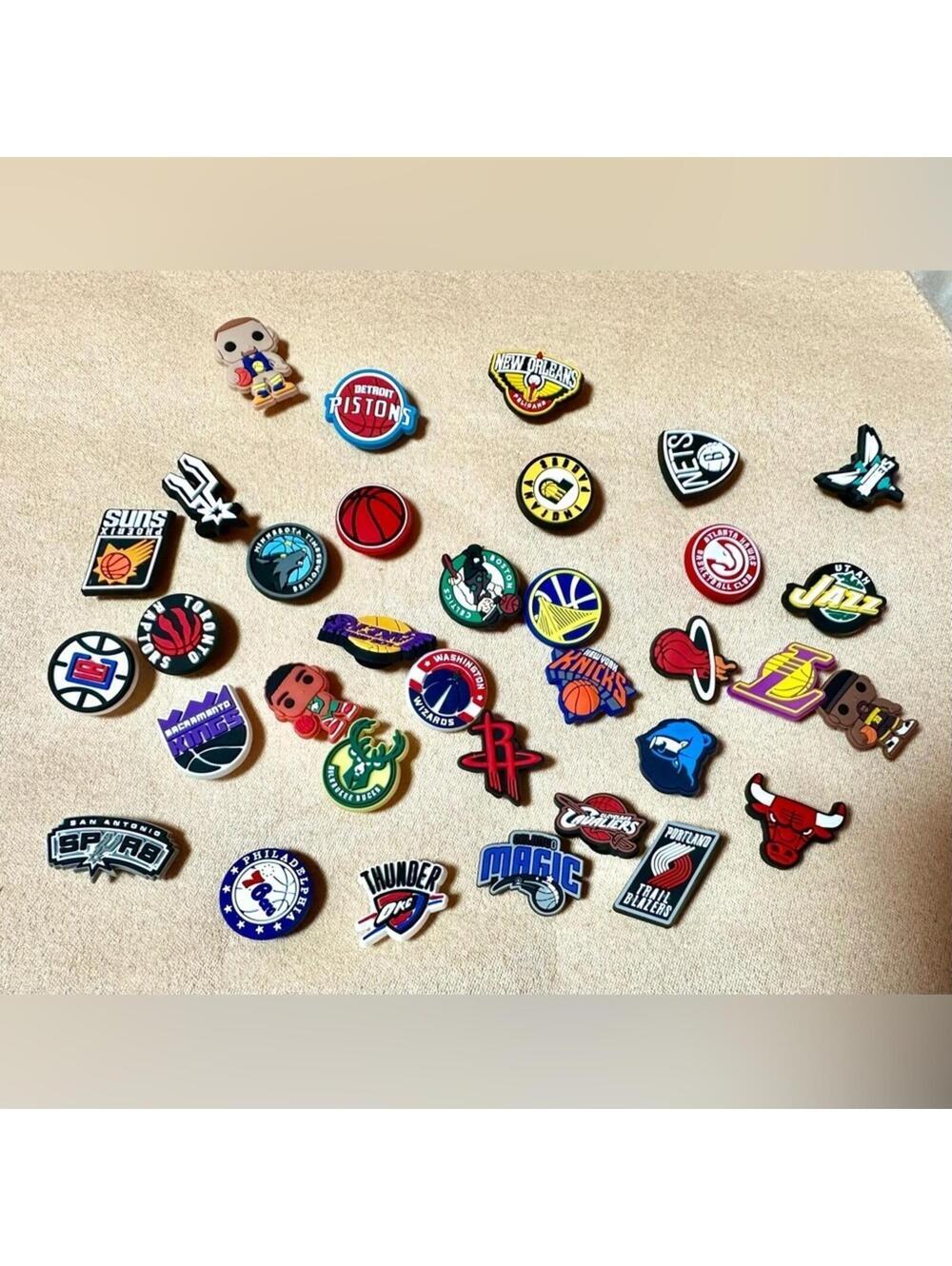 NBA Basketball Team Shoe Charms Jibbitz Style Croc Charms Mixed Set New